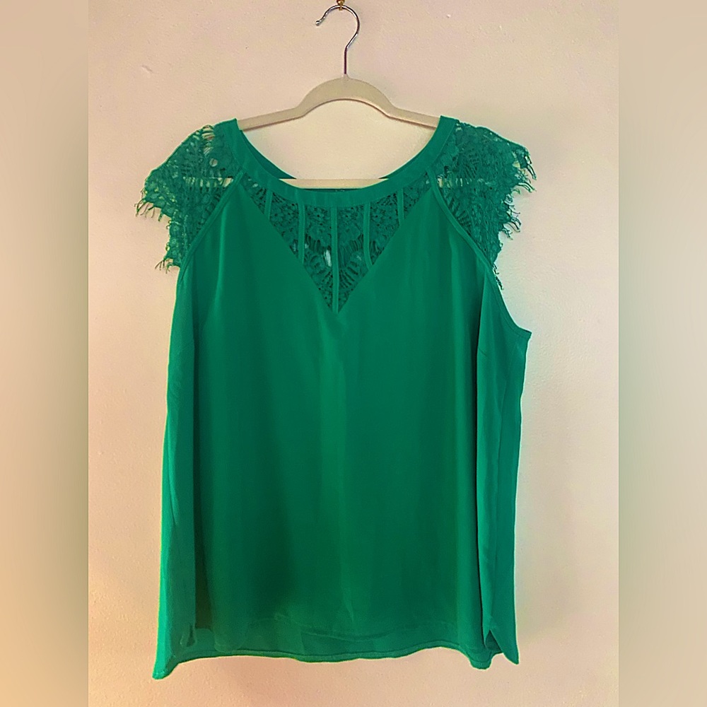 Green Lace 2X Blouse